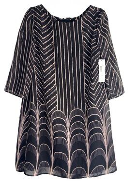 ***5/25*** NWT Dress T Art Deco Style Black Dress